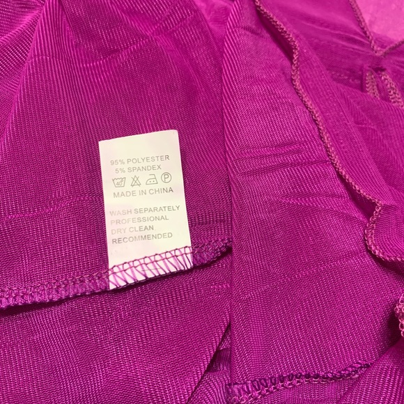 Deep V-neck Bikini Cover Up Plum Purple - Picture 7 of 8